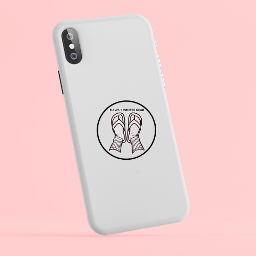 "Hawai'i Winter Gear" sock and slippah stickah